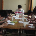 集中力テスト　依田コーチも参加